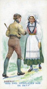 ノルウェーの慣習的な挨拶、1907 作： English School